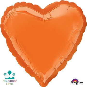 ШАР (Фольга) А Б/РИС СЕРДЦЕ 18 in Металлик Orange
