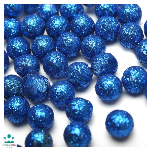 ШАРИКИ пенопласт 5 мм синий блеск (30 гр/уп.)