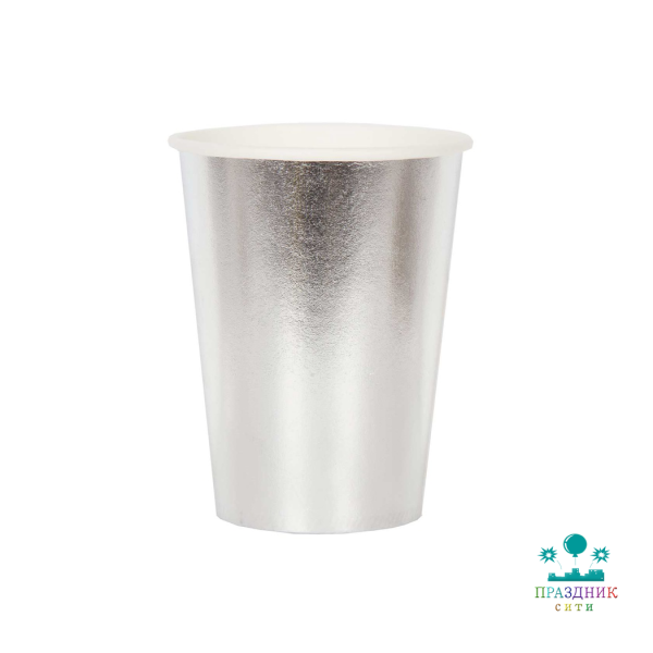 СТАКАН Серебряный фольгированный 6шт