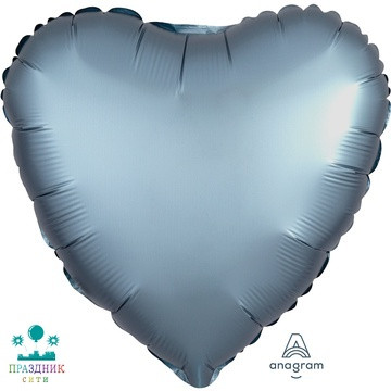 ШАР (Фольга) А Б/РИС СЕРДЦЕ 18 in Сатин Steel Blue