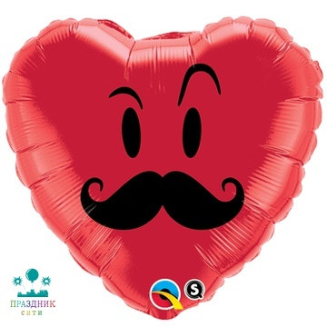 ШАР (Фольга) П 18 in Сердце Усы