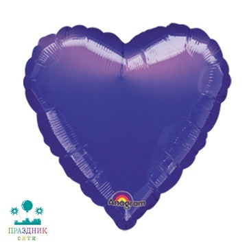 ШАР (Фольга) А Б/РИС СЕРДЦЕ 18 in Металлик Purple