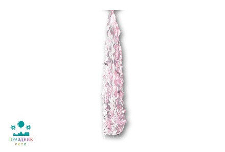 ТАССЕЛ-лента серпантин д/шара бел-розов 86см