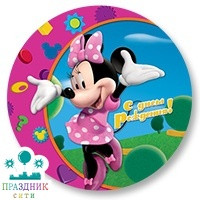 ШАР (Фольга) А 18 in РУС Минни С ДНЕМ РОЖДЕНИЯ S60