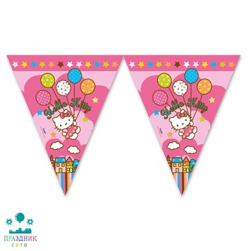 ГИРЛЯНДА вымпел Hello Kitty 3,6м