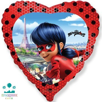 ШАР (Фольга) Ф 18 in Леди Баг в сердце/FM