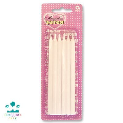 СВЕЧА д/торта Белые 13см 12шт