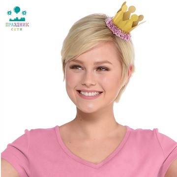 КОРОНА-заколка гологр золото/А