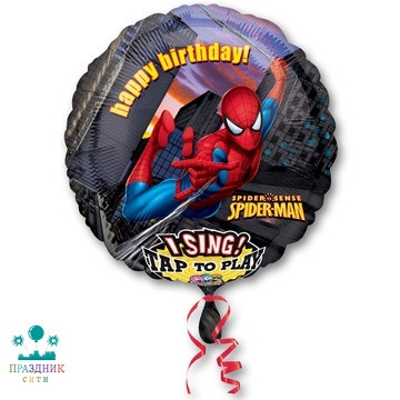 ШАР (Фольга) А ДЖАМБО 75 in/МУЗ HB Человек паук