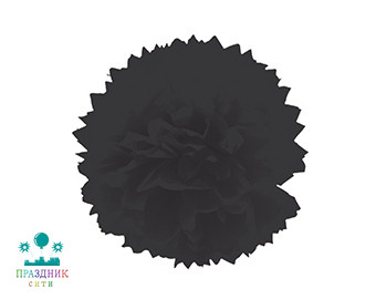 ПОМПОН бумажный черный  40см
