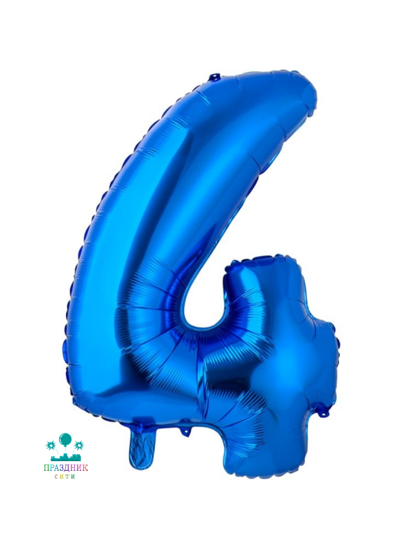 ШАР (Фольга) К ЦИФРА 4 40 in Blue