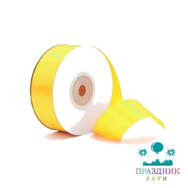 ЛЕНТА атлас 3,8 см желтый
