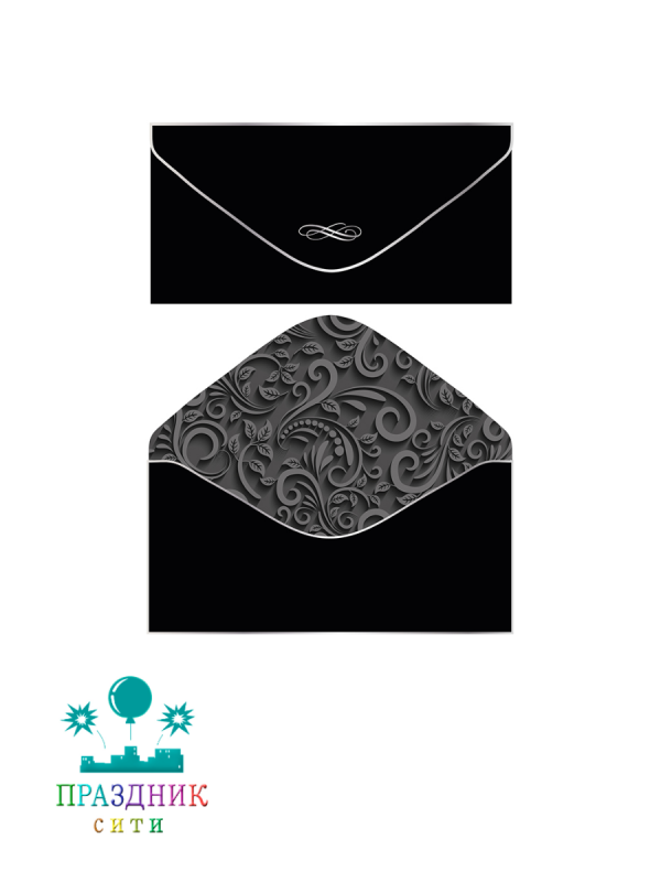 КОНВЕРТ Без написи Черный софт-тач