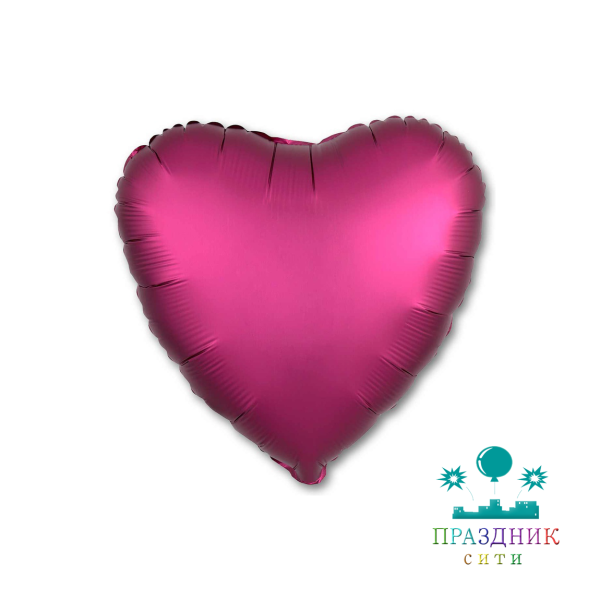 ШАР (Фольга) Р Б/РИС СЕРДЦЕ 18 in Сатин Pomegranate
