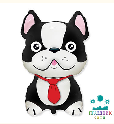 ШАР (Фольга) Ф ФИГУРА 40 in Бульдог черный