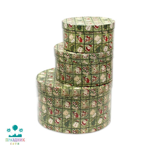 КОРОБКА Рождественский сюрприз, круглая 13Х25