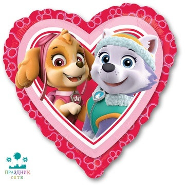 ШАР (Фольга) А 18 in Щенячий Патруль сердце