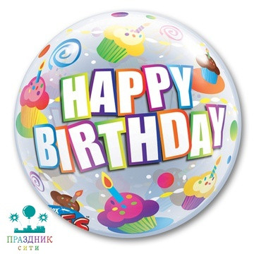 ШАР BUBBLE 115 in НВ Кексы Разноцветные