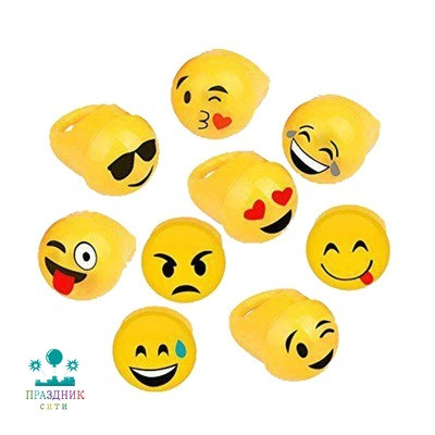 КОЛЬЦО светящ эмоции смайлик ассорт