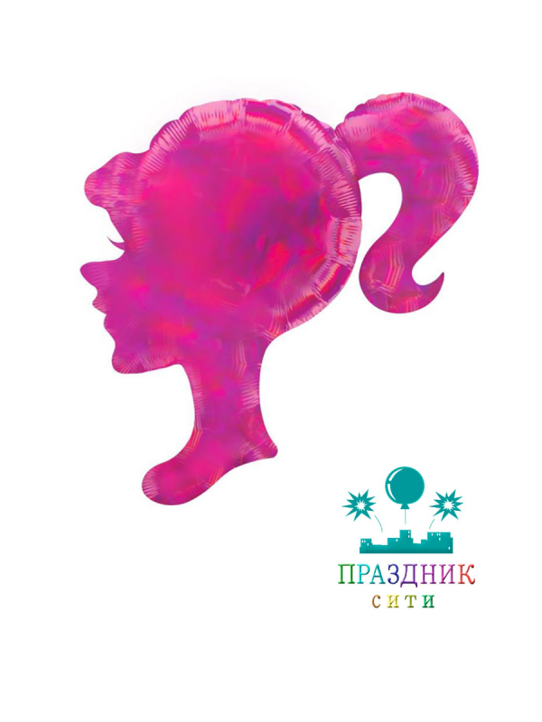 ШАР (Фольга) К ФИГУРА 40 in Профиль девушки розовый