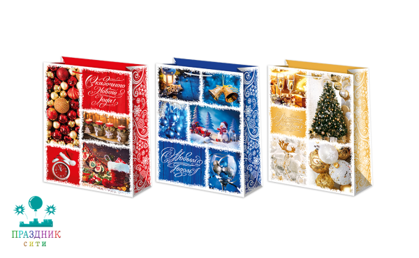 ПАКЕТ подарочный НГ 33х45 см