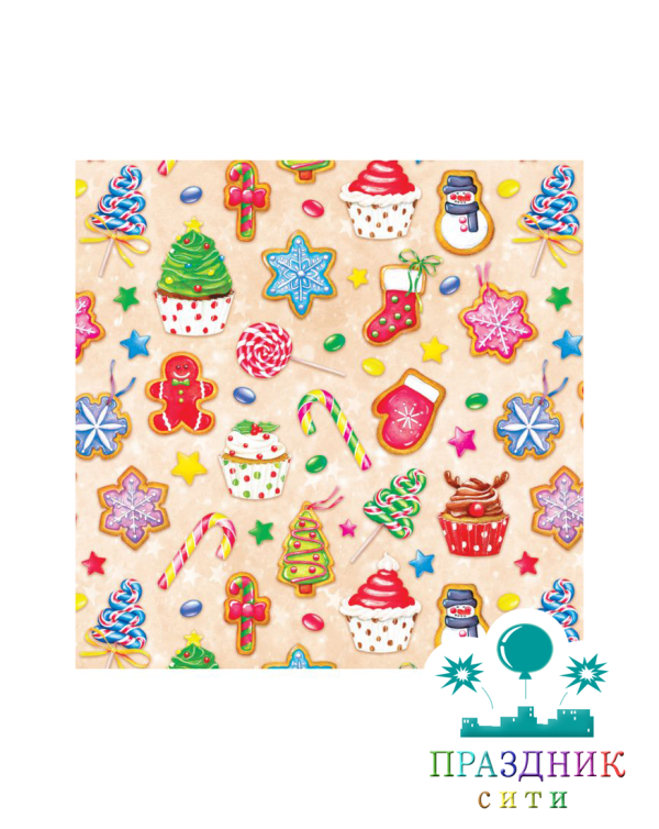 БУМАГА Новогодние сладости, глянцевая, 100х70см