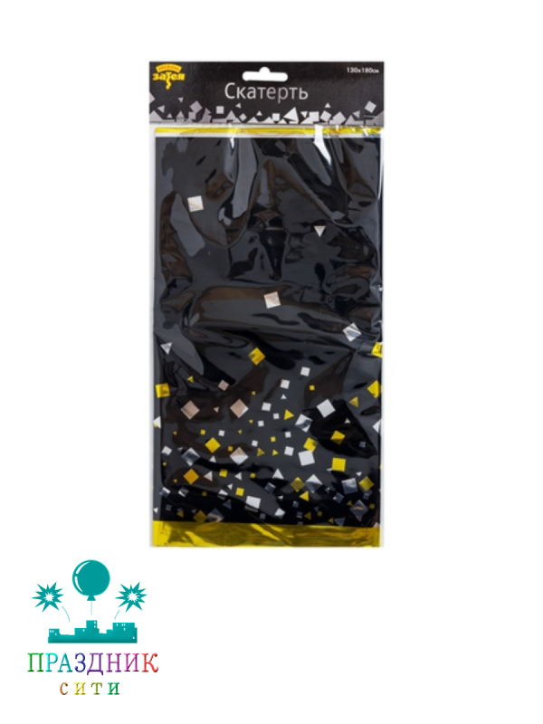 СКАТЕРТЬ п/э КонфеттиParty черная 130х180см