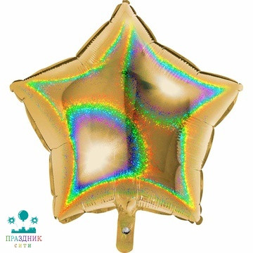 ШАР (Фольга) Г Б/РИС БЛЕСК ЗВЕЗДА 18 in Gold 5
