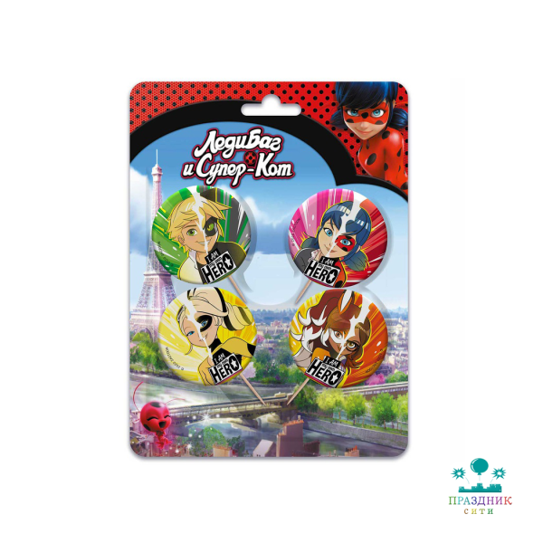 СВЕЧА д/торта Леди Баг 4шт