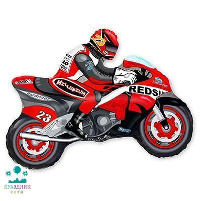 ШАР (Фольга) Мини ФИГУРА Молоциклист красный