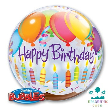 ШАР BUBBLE 115 in HB Торт Со Свечками Шары