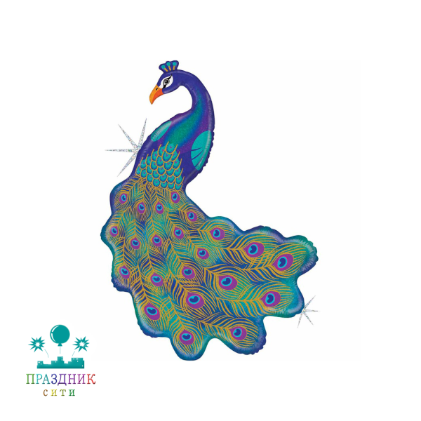 ШАР (Фольга) Ф ФИГУРА 45 in Павлин блеск