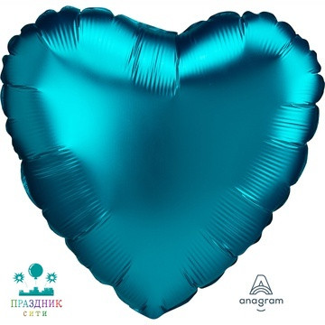 ШАР (Фольга) А Б/РИС СЕРДЦЕ 18 in Сатин Aqua