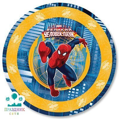 ТАРЕЛКА Человек паук 23см 6шт