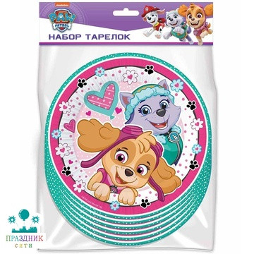 ТАРЕЛКА Щенячий Патруль роз 18см6шт