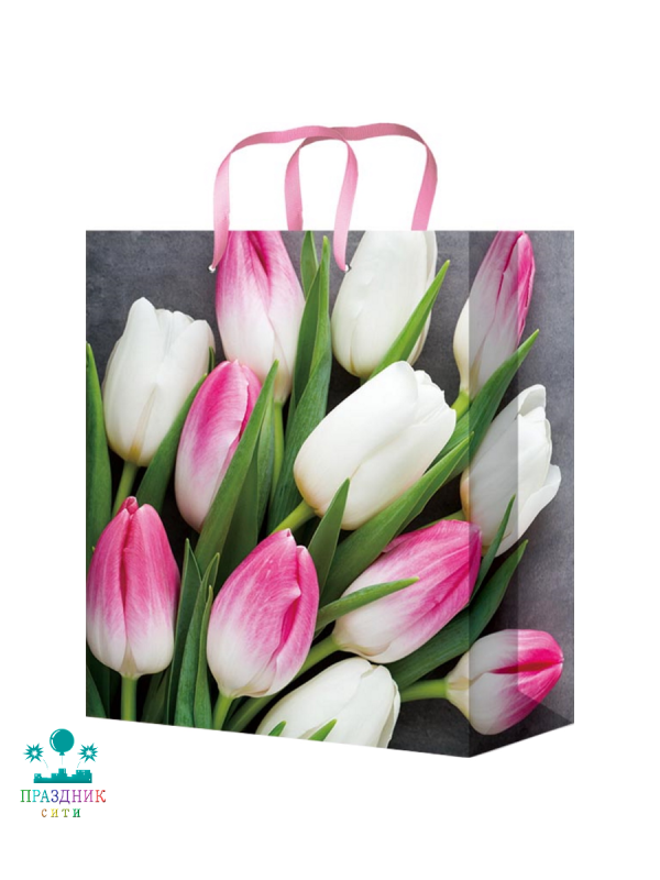 ПАКЕТ Долгожданные тюльпаны 26,4x32,7x8 см