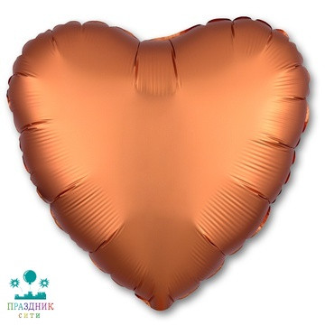 ШАР (Фольга) А Б/РИС СЕРДЦЕ 18 in Сатин Amber