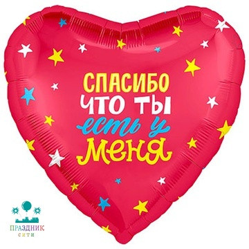 ШАР (Фольга) Р 18 in РУС СПАСИБО ЧТО ТЫ ЕСТЬ У МЕНЯ