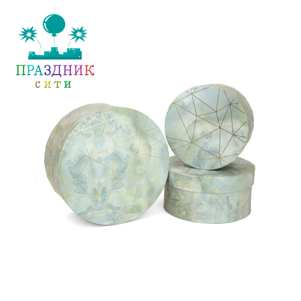 КОРОБКА Мрамор круг H10хD22 , зеленый