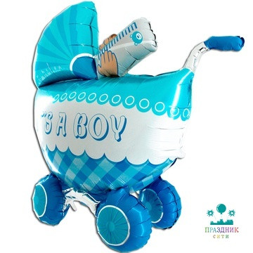 ШАР (Фольга) Г ФИГУРА 42 in Коляска детская голубая