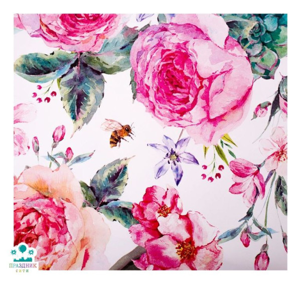 БУМАГА Летние цветы, глянцевая, 70 × 100 см