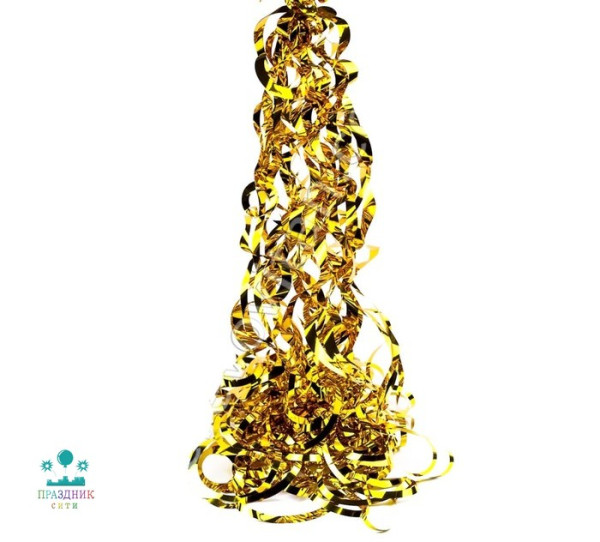 ТАССЕЛ-ЛЕНТА Д/ШАРА, 100 см, фольга, цвет золотой