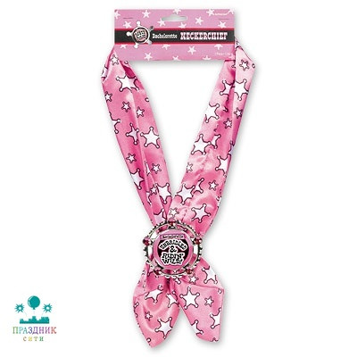 ГАЛСТУК Девичник со звездой шерифа розовый