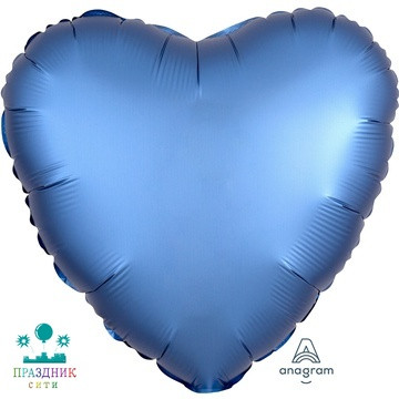ШАР (Фольга) А Б/РИС СЕРДЦЕ 18 in Сатин Azure