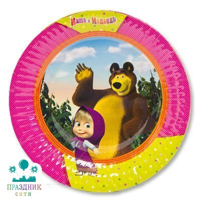 ТАРЕЛКА Маша и Медведь 17см 6шт