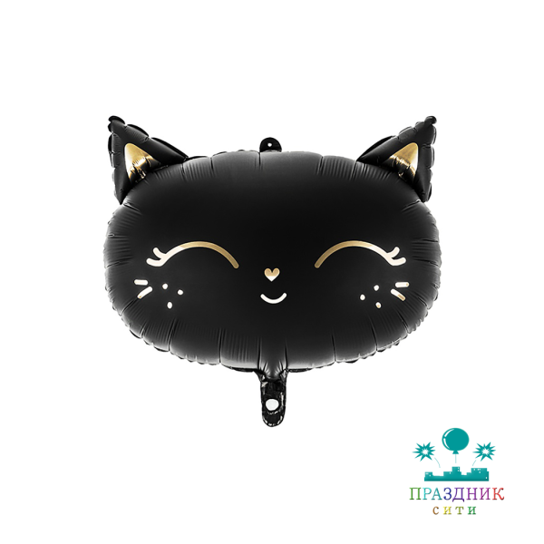 ШАР (Фольга) ПД ФИГУРА 45 in Кошка голова Black