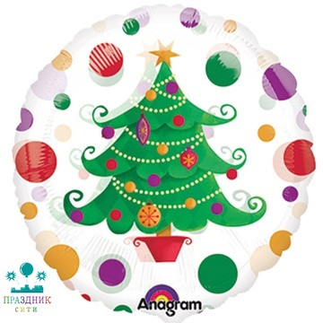 ШАР (Фольга) А 18 in КРИСТАЛЛ Елка