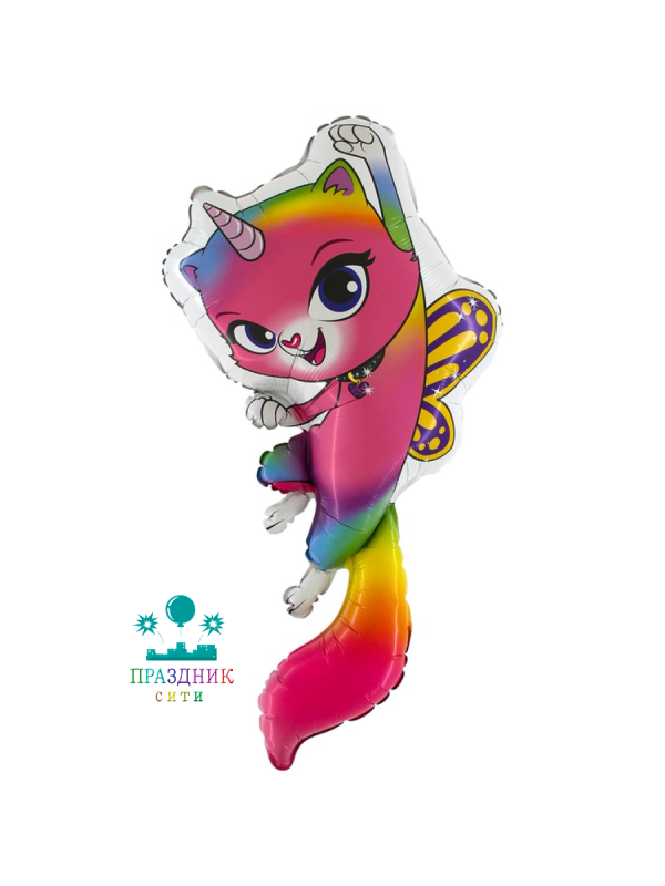 ШАР (Фольга) Г ФИГУРА 55 in Кот-единорог с крыльями