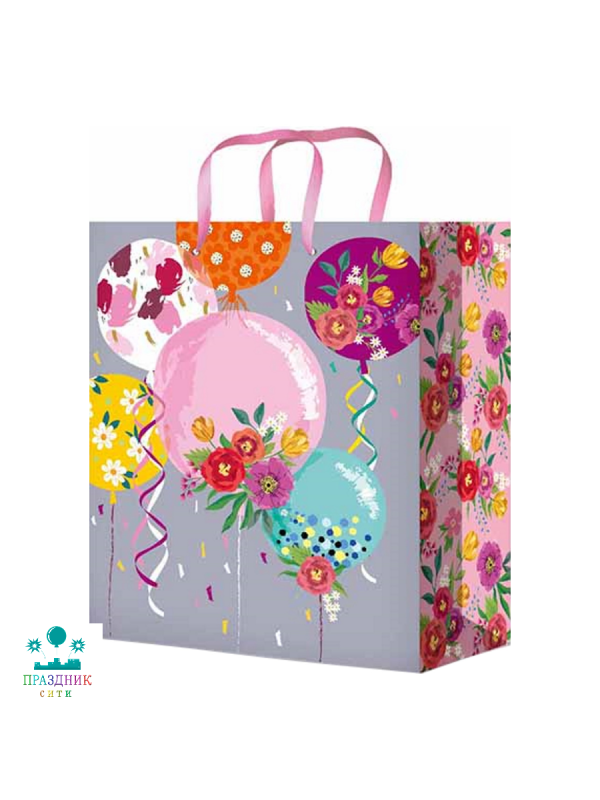 ПАКЕТ Шары с цветами 22x31x10 см