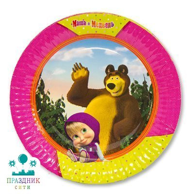 ТАРЕЛКА Маша и Медведь 23см 6шт